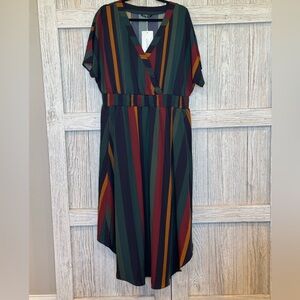 BloomChic Multicolor Striped Dress with pockets sz 18/20 NWT